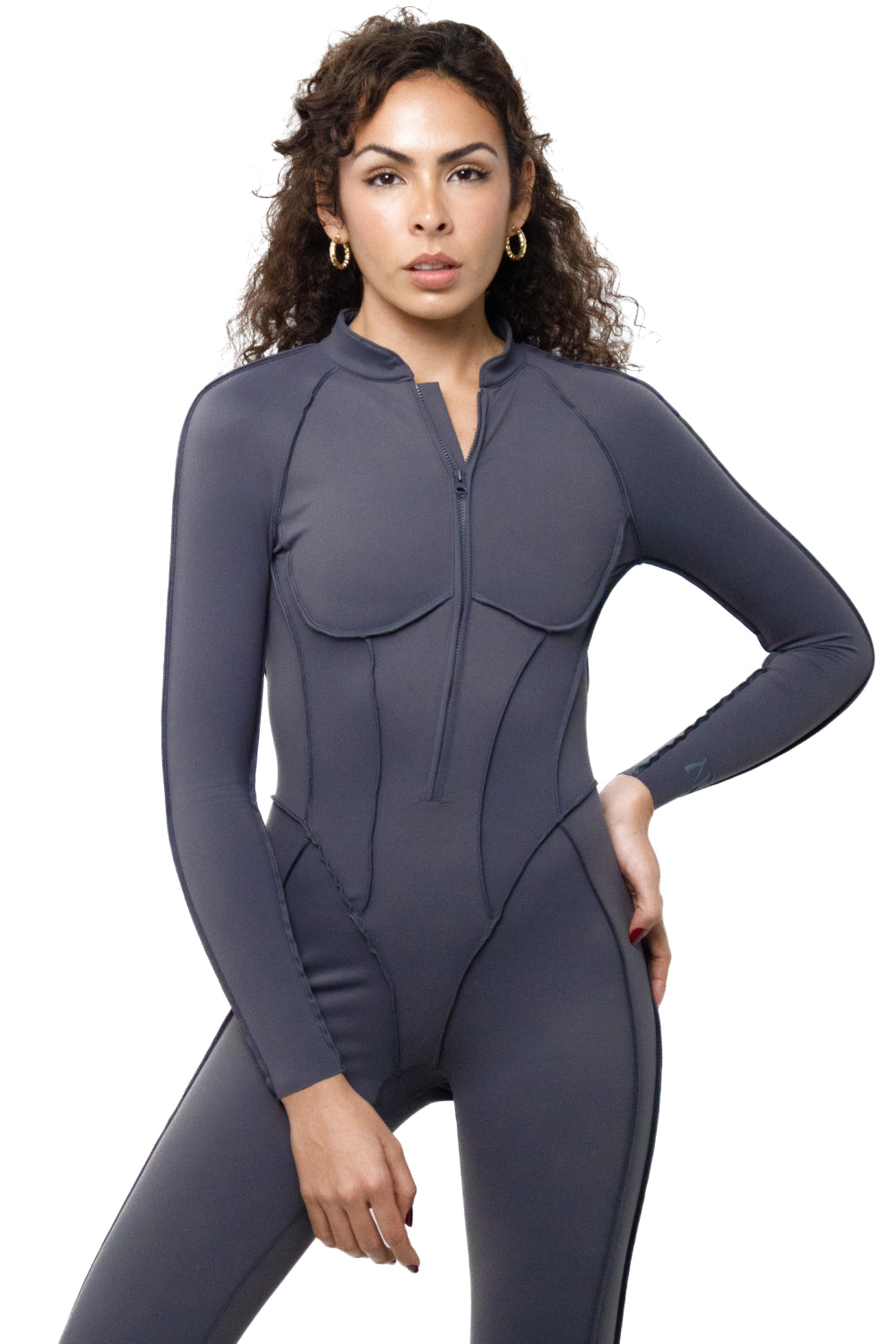 Jumpsuit Atma Gris ANIMA - look completo frente