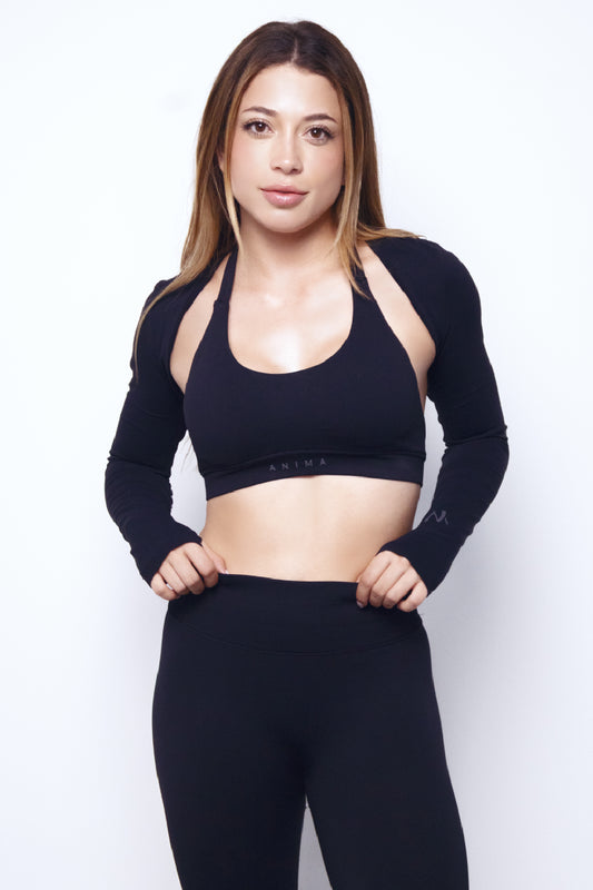 Set Motion - Negro (Top + Mangas + Legging)