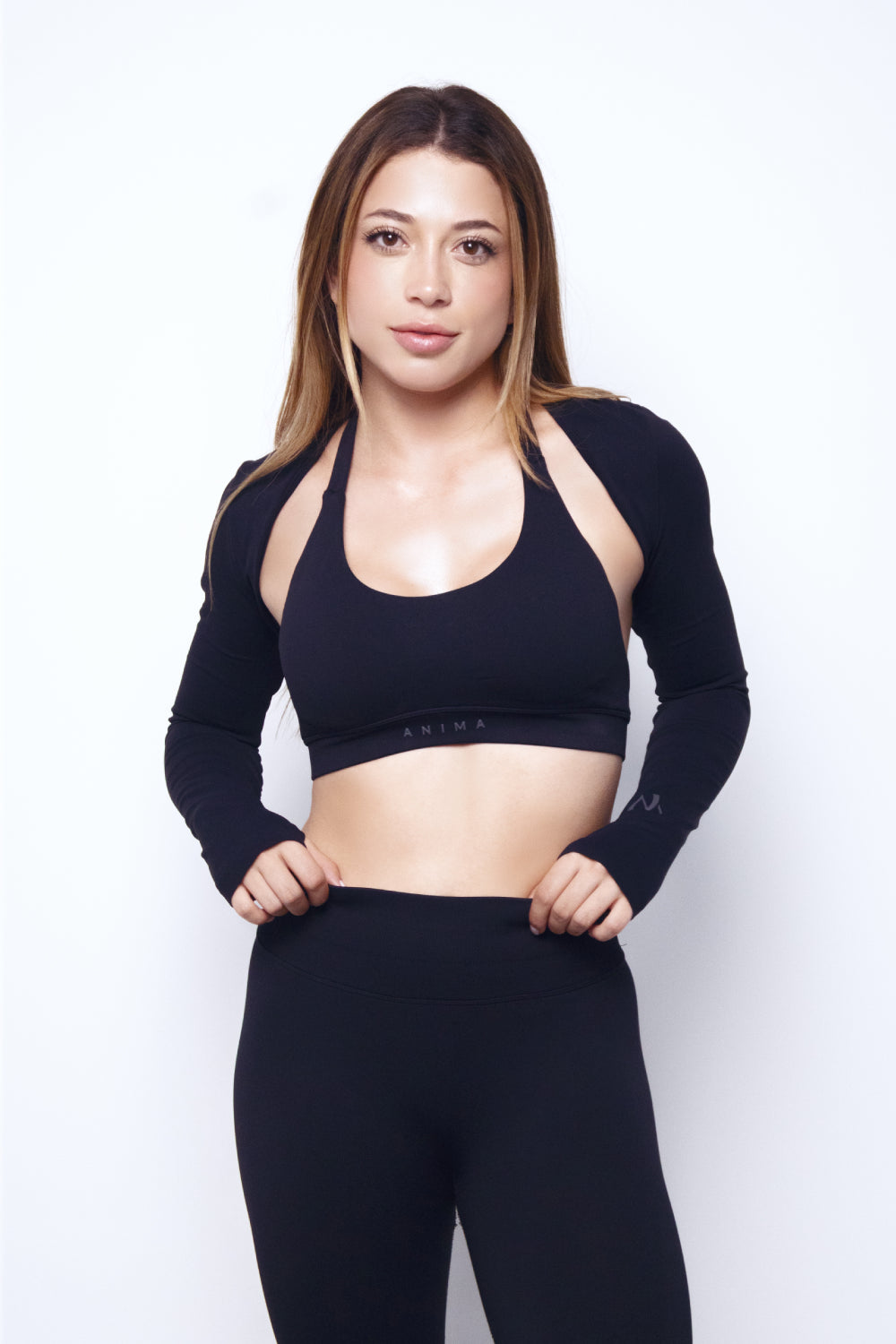 Set Motion Negro (Top + Mangas + Legging)